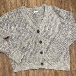 Sonoma Gray Button-Up Sweater